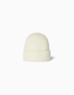 BERSHKA Bonnet maille bord-côte Vert Cheap