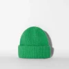 BERSHKA Bonnet maille bord-côte Vert Cheap