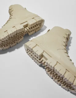 BERSHKA Bottes à lacets semelle crantée homme Sable Best