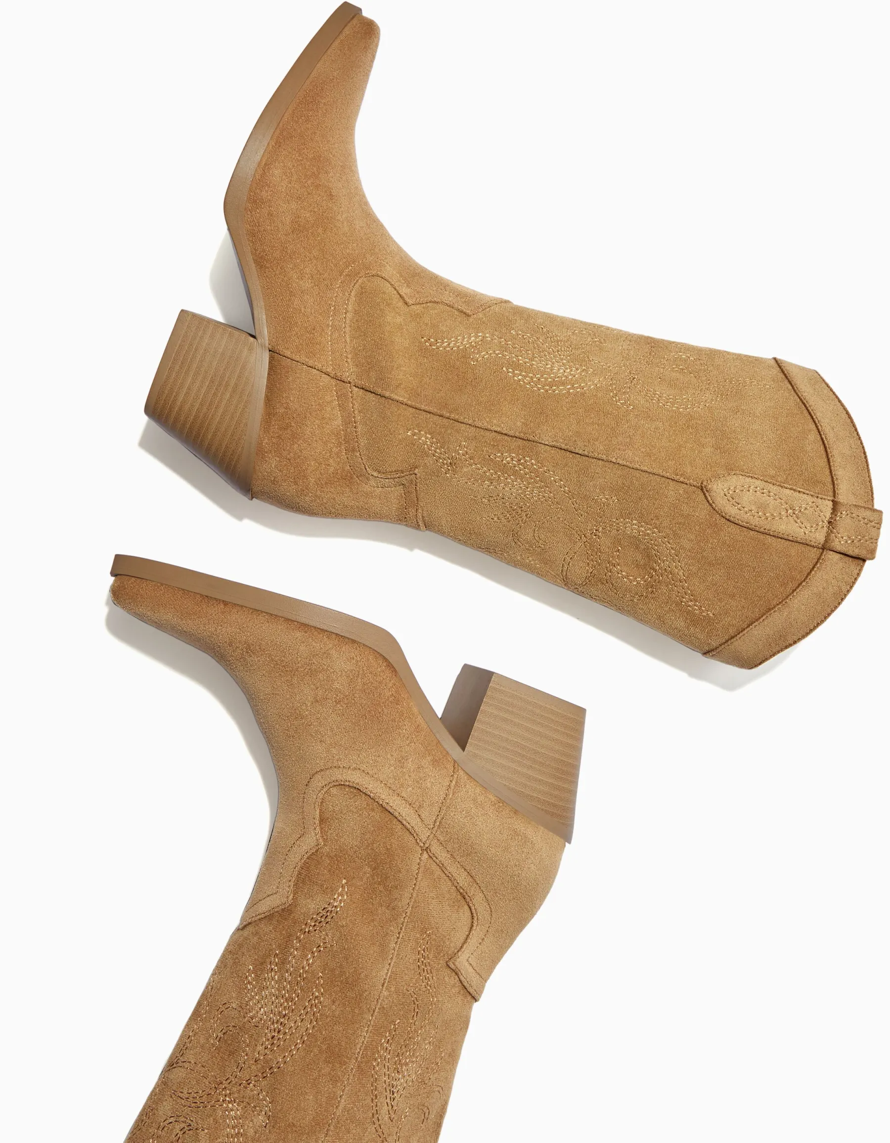 BERSHKA Bottes à talon style cowboy Sable Clearance