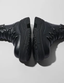 BERSHKA Bottes volume avec boucles homme Noir Online