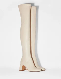 BERSHKA Bottes XL talon midi Noir Cheap