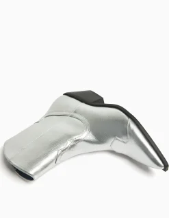 BERSHKA Bottines cowboy à talon Argent Flash Sale