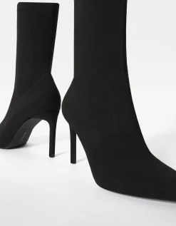 BERSHKA Bottines talon moulantes Noir Sale