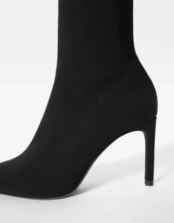BERSHKA Bottines talon moulantes Noir Sale