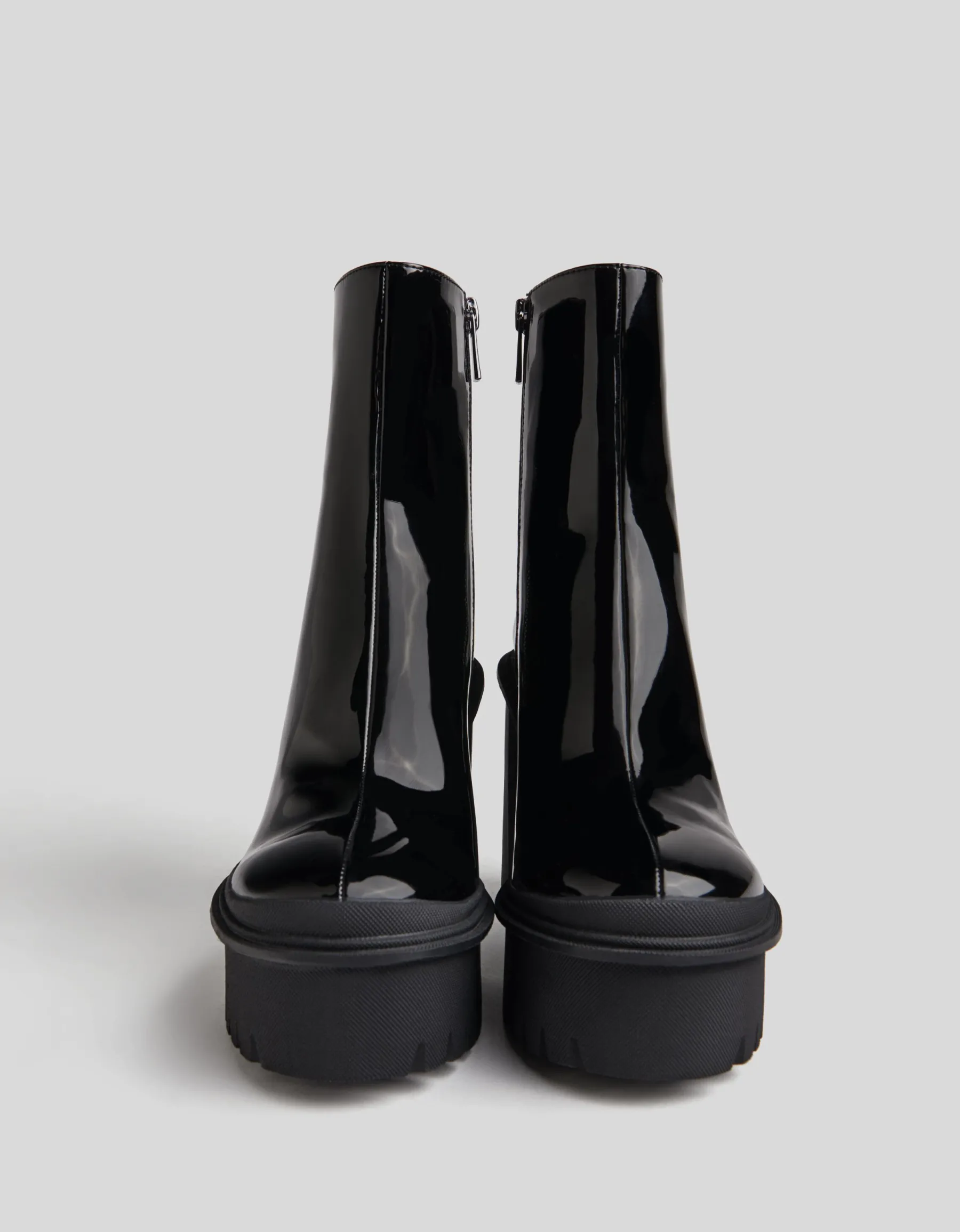 BERSHKA Bottines talon plateforme vernies Noir Best Sale
