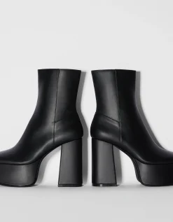 BERSHKA Bottines talon plateforme XL Noir Hot