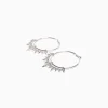 BERSHKA Boucles d’oreilles anneaux pics strass Argent Flash Sale