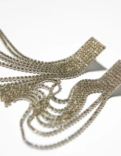 BERSHKA Boucles d’oreilles cascade pierres fantaisie Argent Store