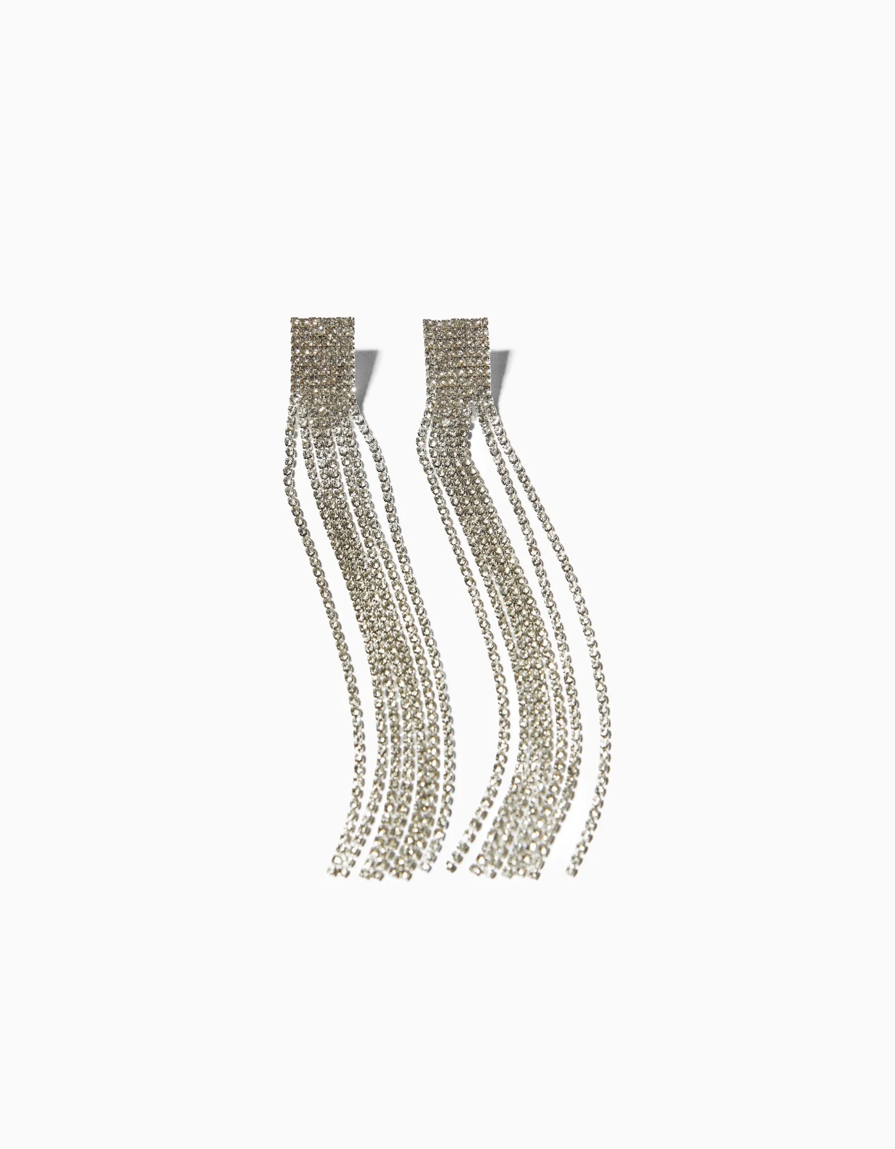 BERSHKA Boucles d’oreilles cascade pierres fantaisie Argent Cheap