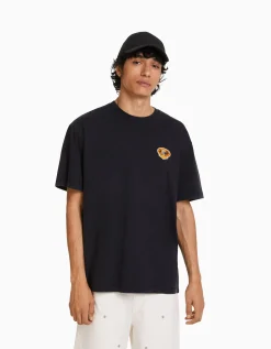 BERSHKA Casquette basique Noir Sale