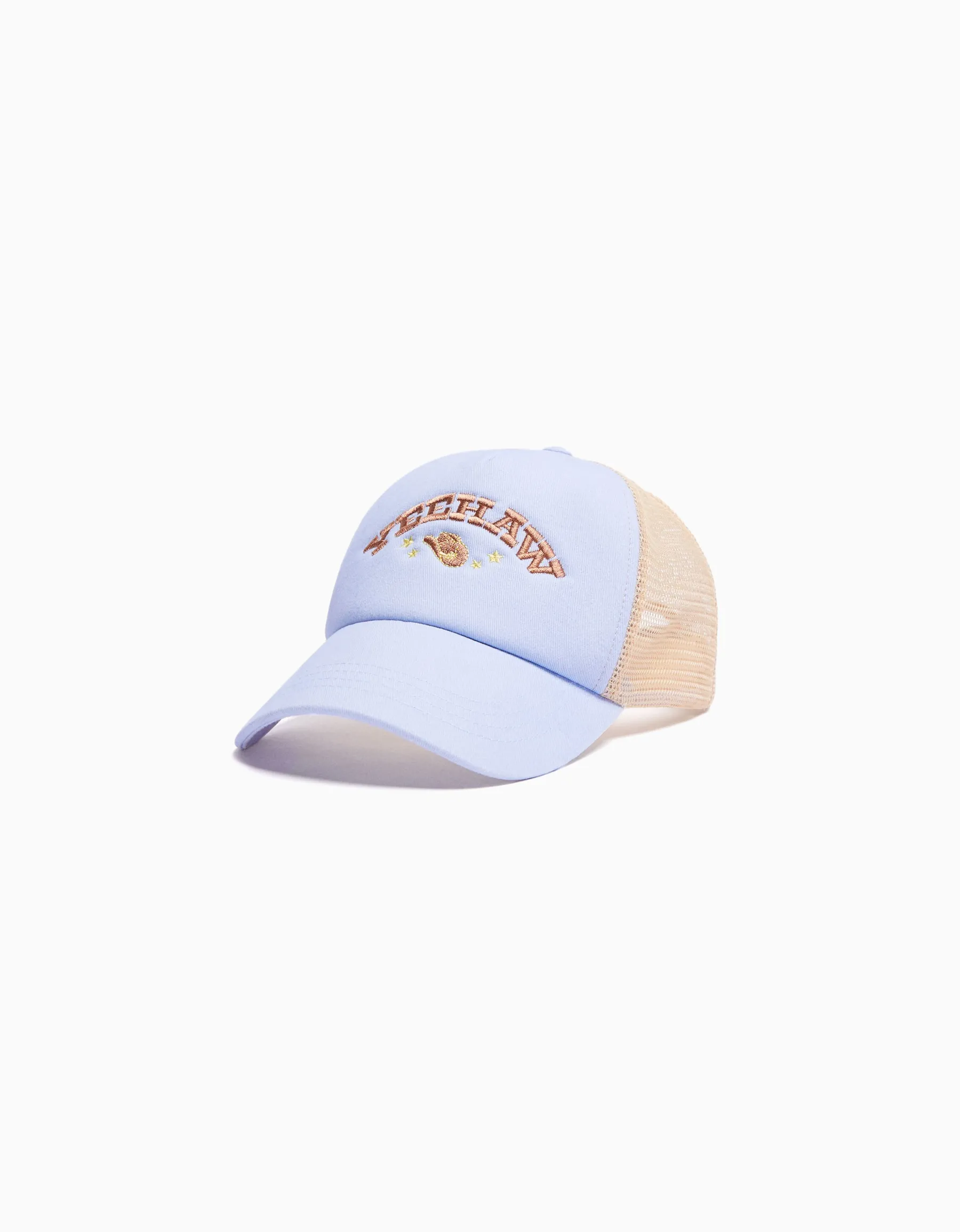 BERSHKA Casquette trucker brodée Bleu Flash Sale