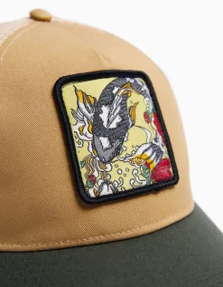 BERSHKA Casquette trucker imprimée Noir Store