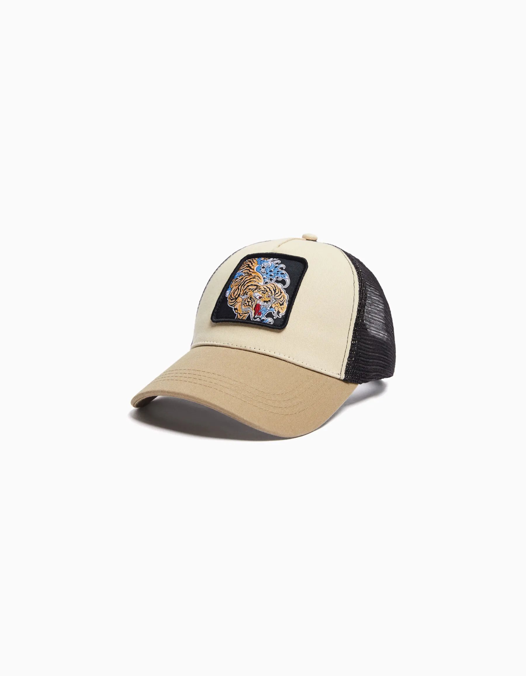 BERSHKA Casquette trucker imprimée Noir Cheap