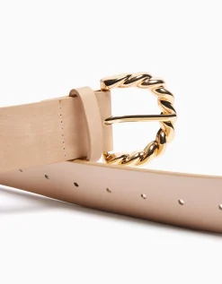 BERSHKA Ceinture avec boucle Camel Shop