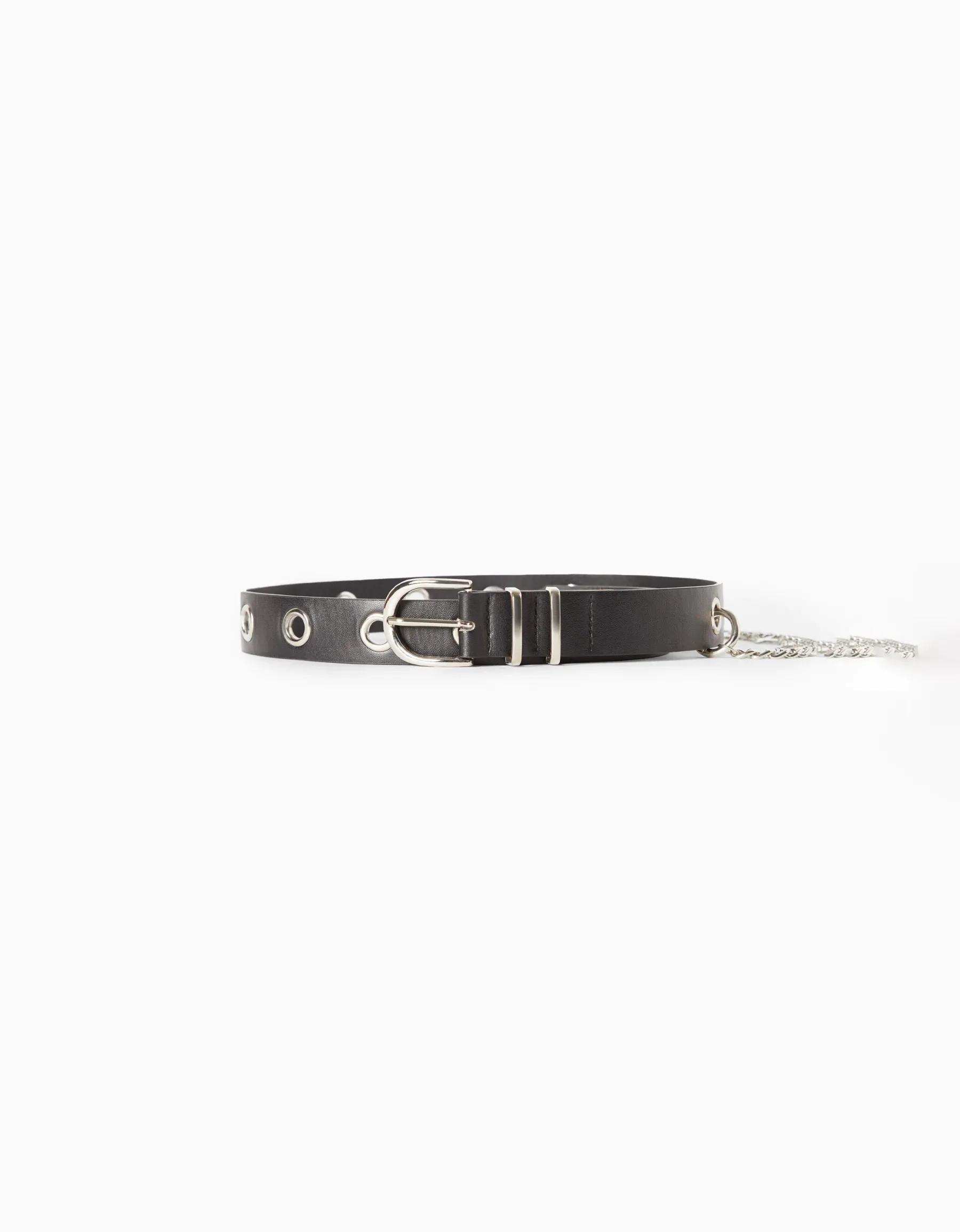 BERSHKA Ceinture chaîne œillets croix Noir Store