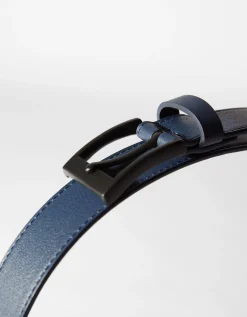 BERSHKA Ceinture fine similicuir Marine Clearance