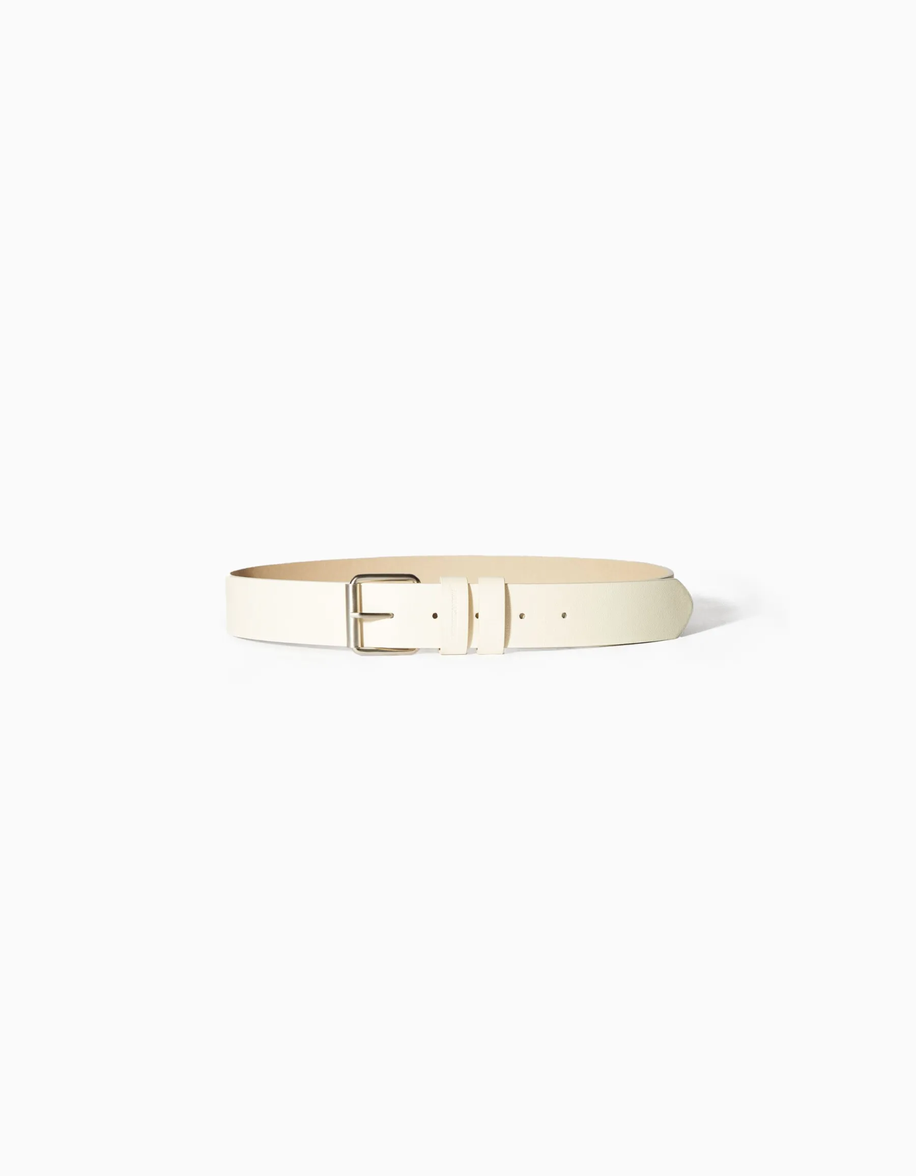 BERSHKA Ceinture large effet cuir Marron Hot