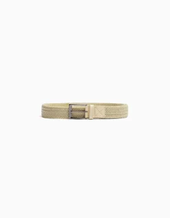 BERSHKA Ceinture tressée de couleur Écru Outlet