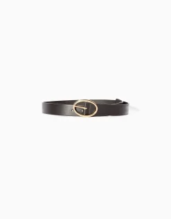 BERSHKA Ceinture unie similicuir Noir Clearance