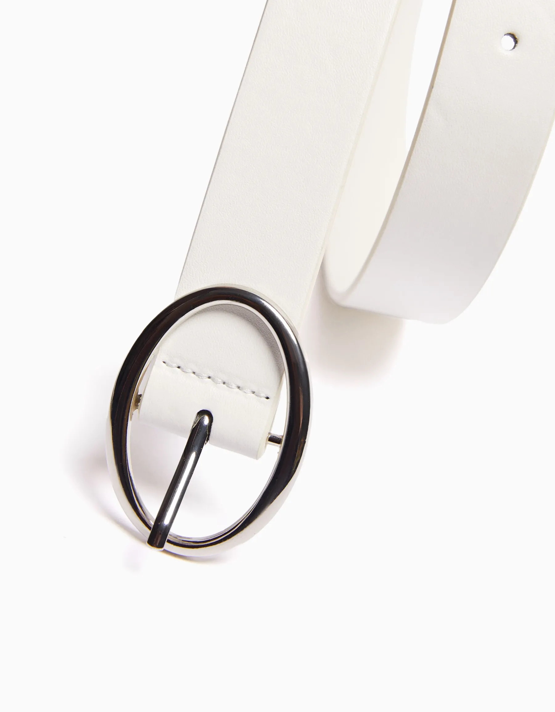 BERSHKA Ceinture unie similicuir Noir Sale