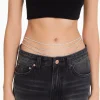 BERSHKA Chaîne de corps strass Argent Best Sale