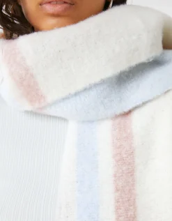 BERSHKA Écharpe à carreaux Bleu Flash Sale