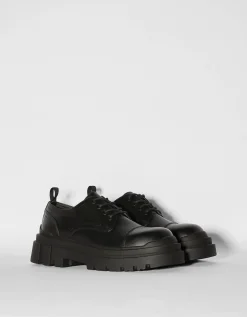 BERSHKA Chaussure habillées semelle crantée homme Noir New