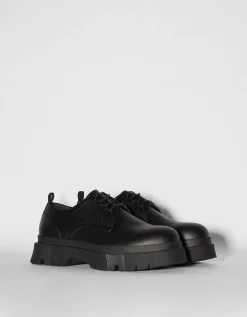 BERSHKA Chaussure habillées semelle crantée homme Noir New