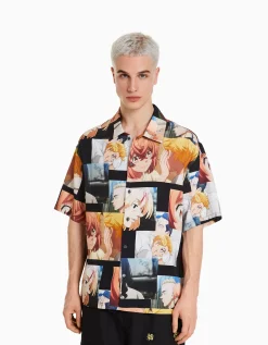 BERSHKA Chemise manches courtes imprimé TOKYO REVENGERS Multicouleur Online