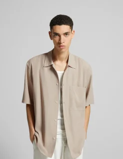 BERSHKA Chemisette relaxed fit Blanc Best Sale
