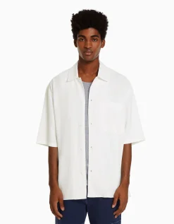 BERSHKA Chemisette relaxed fit Blanc Store