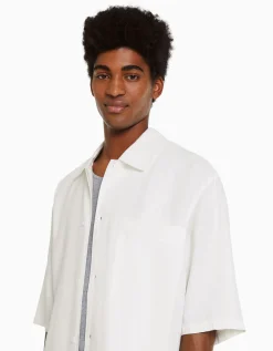BERSHKA Chemisette relaxed fit Blanc Store