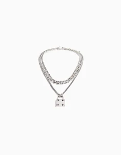 BERSHKA Collier cadenas Argent Fashion