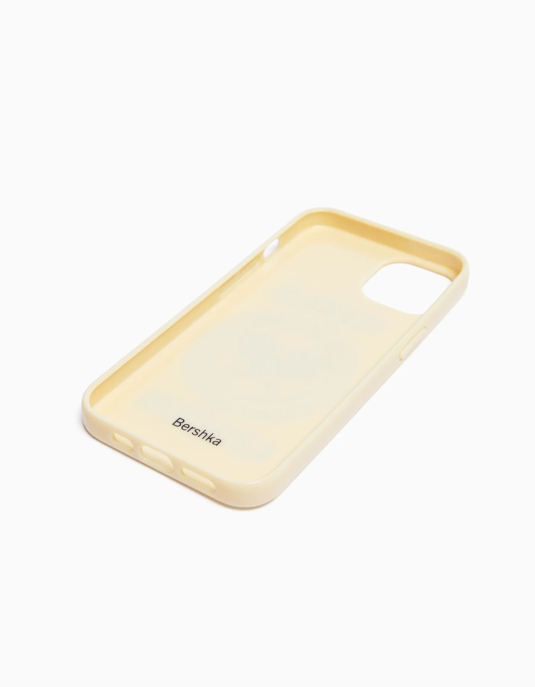 BERSHKA Coque mobile imprimé varsity Blanc cassé New