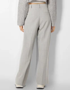 BERSHKA Dad fit - Pantalon tailoring wide leg Marine Best Sale