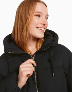 BERSHKA Doudoune capuche oversize Marron Flash Sale