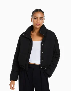 BERSHKA Doudoune courte Bleu Discount