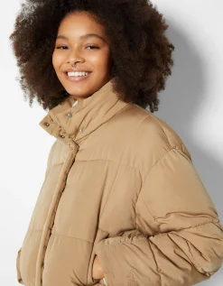 BERSHKA Doudoune courte Bleu Discount