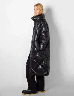 BERSHKA Doudoune longue Noir Store