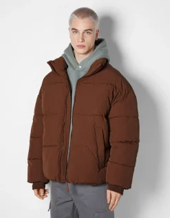 BERSHKA Doudoune oversize Bleu Sale
