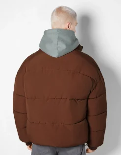 BERSHKA Doudoune oversize Bleu Sale