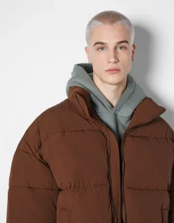 BERSHKA Doudoune oversize Bleu Sale
