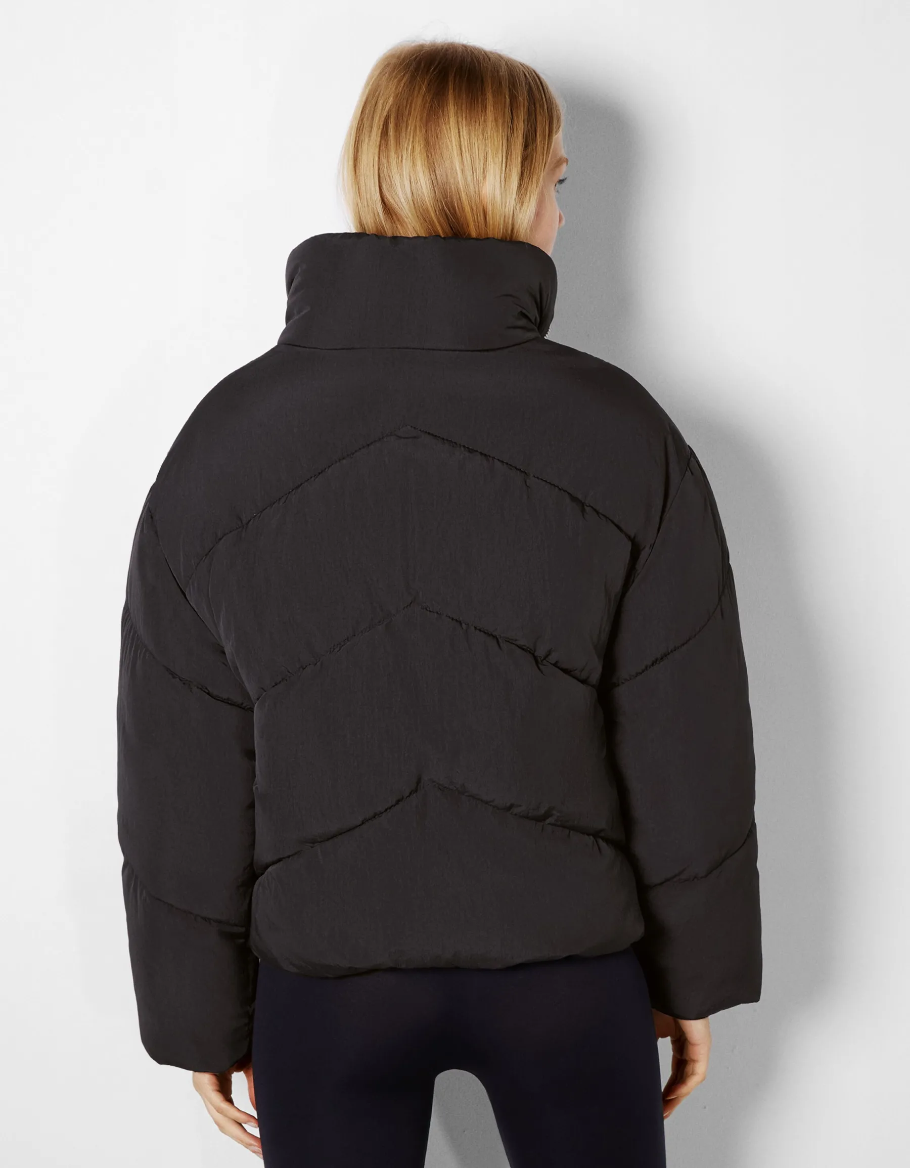 BERSHKA Doudoune oversize Taupe New