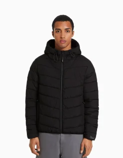 BERSHKA Doudoune rembourré léger Bleu Hot