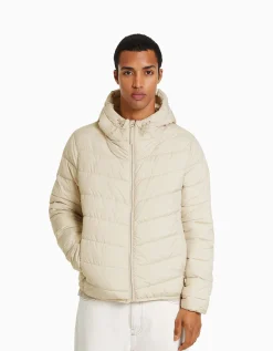 BERSHKA Doudoune rembourré léger Bleu Best Sale