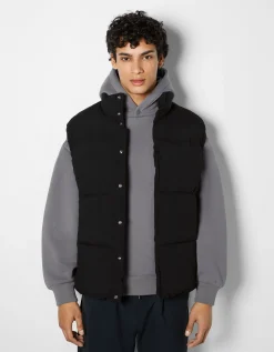 BERSHKA Doudoune sans manches Blanc cassé Best