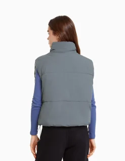 BERSHKA Doudoune sans manches effet nylon doublure Gris Best Sale
