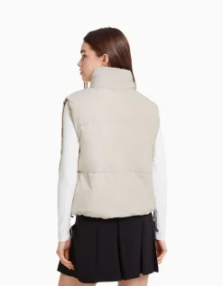 BERSHKA Doudoune sans manches effet nylon doublure Pierre Flash Sale