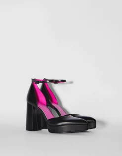 BERSHKA Escarpins compensés Noir Cheap